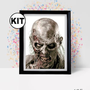 Kreuzstich Stickpackung - Film Kreuzstich Stickmuster - Stickmuster - Stickpackung - Horror Kreuzstich - Zombie - Alter Film - K-1110
