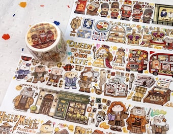 Meatball Washi Tape, Kawaii Stickers, Bullet Journal Sticker, Planner, Travel Journal | Travel to England,MTB-45