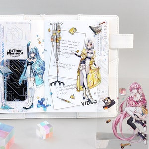 Cinta adhesiva para mascotas Punk Girl, cinta transparente, kit de diario basura, pegatinas de diario para Bullet Journal, álbum de recortes/estado de ánimo-290