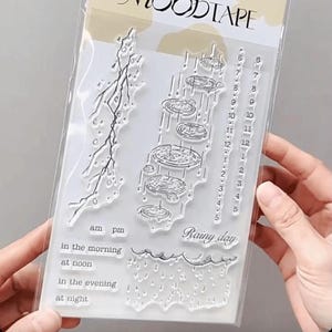 Tampons Rainy Planner, Tampons chronologie, Tampons transparents, Tampon Bullet Journal, Ondulation des gouttes de pluie, Humeur-418