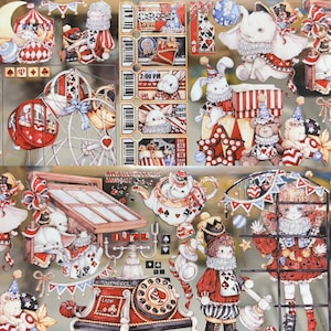 Washi Tape, Adesivi Kawaii, Kit Junk Journal per Planner, Scrapbook/Circo, Volpe, Ragazza, Tournesol-08