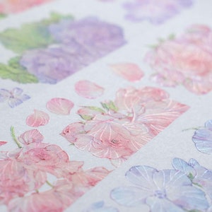 Taśma PET Spring Flowers, taśma Washi/Clear, naklejki Kawaii, zestaw Junk Journal do planera, album | ZY-01