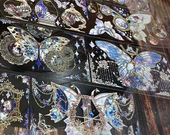 Icy Butterfly PET Tape, Washi and Clear Tape, Kawaii Stickers, Junk Journal Kit, Scrapbook | Winter,Chirstmas, Neverland-10