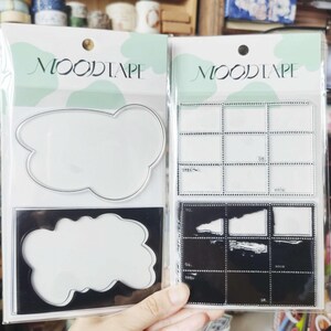 Timbri in gomma con sfondo, set di timbri in gomma, timbro per bullet journal, junk journal, linea di timbri, timbri con cornice, Mood-377