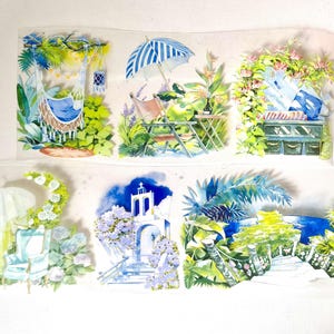 Kit de pegatinas washi para viajes, vacaciones y playa, Bullet Journal, DCJ-01