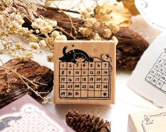 2024 Calendar Rubber Stamps, Wooden Rubber Stamps, Bullet Journal Stamps, Daily Planner, Weekly Planner,To Do List, Habit Tracker, AL946
