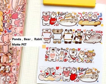 Meatball PET Tape, Kawaii Stickers for Bullet Journal, Planner, Travel Journal| Fat Aimals,MTB-13