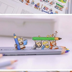 Nastro adesivo PET per cancelleria, nastro washi/trasparente, adesivi kawaii, kit di diario spazzatura per planner, album di ritagli/ragazza domestica, cervo-02