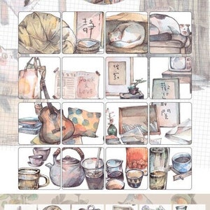 YDK Washi Tape, Kawaii Aufkleber für Tagesplaner, Bullet Journal, Junk Journal| Wohndeko, Nailyo-36