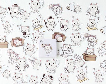 45pcs Cats Stickers Pack, Cute Stickers, Kawaii Stickers, Bullet Journal Stickers, AL036