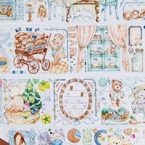 Ruban adhésif Washi Bear Bear, Stickers mignons, Boulangerie, Pâtisserie, DCZ-01