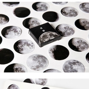 45 Stück Mond Scrapbook Aufkleber, süße Bullet Journal Aufkleber, Junk Journal Kit, Ephemera Paket, AL158