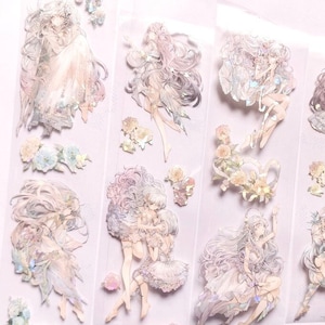 Fita PET, Fita Transparente, Kit de Diário de Lixo, Adesivos Decorativos para Planejador, Scrapbook, Princesa, Menina, YIMU-16