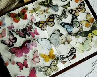 80pcs Butterfly Stickers Pack, Bullet Journal Stickers, Junk Journal Kit, Vellem Paper Stickers, Rabit012