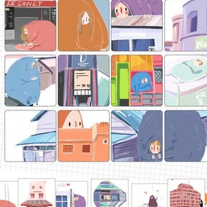 YDK-washitape, kawaiistickers voor dagelijkse planner, Bullet Journal, junkjournal| Absurd Street, gebouw, Nailyo-01