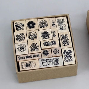 Flowers Rubber Stamps, Wooden Stamp, Bullet Journal Stamp, Planner, Junk Journal, Mood-390