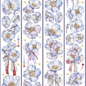Blumenranken PET Tape, Washi Tape, Kawaii Aufkleber, Junk Journal Kit für Planer, Scrapbook| YMS-02