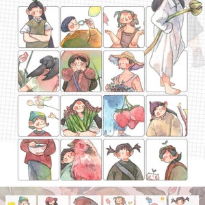 Ruban adhésif Washi YDK, stickers kawaii pour agenda, Bullet Journal, Junk Journal | Petite fille printanière, Nailyo-39
