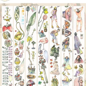 Nastro washi YDK, adesivi kawaii per agenda giornaliera, bullet journal, diario spazzatura/vacanze, Nailyo-27