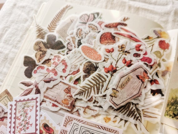 200pcs Nature Junk Journal Kit, Scrapbook Paper Kit, Journal