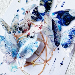Ruban adhésif PET papillon printanier, ruban adhésif transparent, autocollants kawaii, kit de journal indésirable pour agenda, scrapbooking | ZX-01