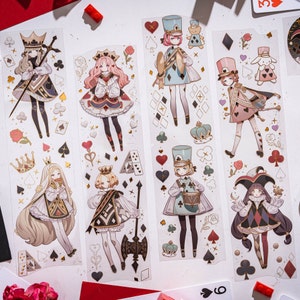 Poker Spiel Mädchen PET Tape, Klebeband, Kawaii Aufkleber, Junk Journal Kit für Planer, Scrapbook| InSaison-06