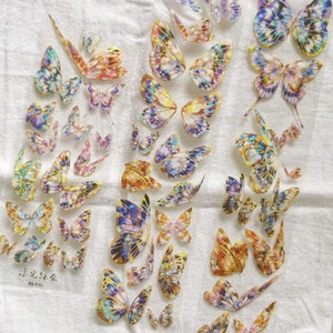 Cinta adhesiva de mariposa para mascotas, transparente, pegatinas kawaii, kit para diario basura, planificador, álbum de recortes/YMS-04