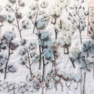 Pacchetto di adesivi decorativi in cotone bianco da 20 pezzi, kit diario spazzatura, kit fai da te per biglietti di anniversario, adesivi trasparenti, AL066