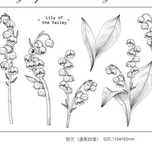 Tampons Muguet, Set de tampons, Tampon Bullet Journal, Journal indésirable, MOOD044