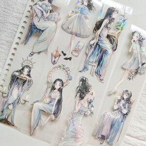 Nastro PET Queen, nastro trasparente, adesivi kawaii, kit di diario spazzatura per planner, album/YIMU-09