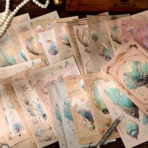 Kit diario spazzatura 50P, carta per scrapbooking, carta per decoupage, effimeri/estate, conchiglia, AL871-4