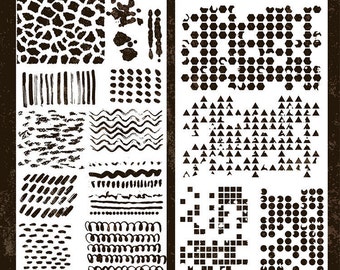 20 Pezzi Scrapbooking Stencil Set per Plastica Planner DIY Disegno Template e Stencil per Scrapbooking Decorazione Pareti Graffiti Diario Lettere Template