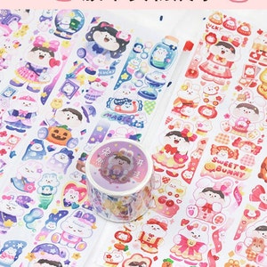Frikadelle Washi Tape, Kawaii Aufkleber, Bullet Journal Sticker, Planer| Kaninchen, Häschen-Jahr-Themen,MTB-43