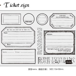 Label Rahmen Stempel Set, Bullet Journal Stempel, Junk Journal, Planer, Stimmung016