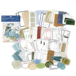 100 peças de etiquetas minimalistas, kit de diário de lixo, planejador, itens efêmeros, álbum de recortes, AL761-1