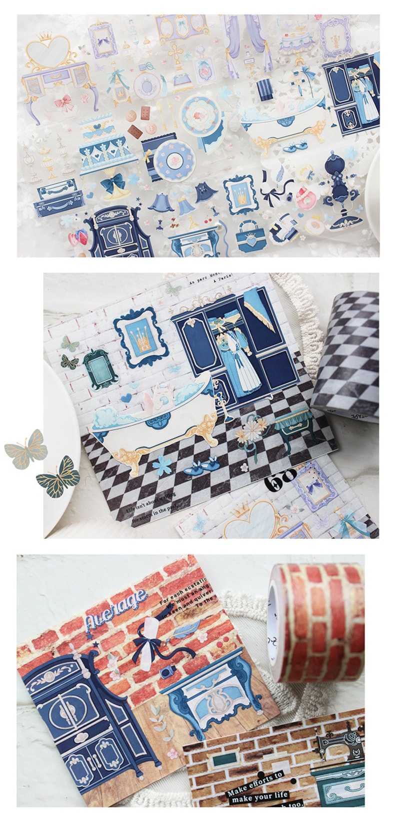 washi tape roll,masking tape Washi tape deco tape| Alice/'s Cute Room 60mm*10m,210315-06 Funiture themed PET Tape