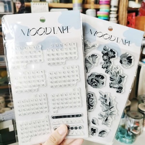 Carimbos de borracha, carimbos transparentes, carimbo de diário de marcadores, planejador, diário de lixo, carimbo de calendário, flor de renda, humor-351
