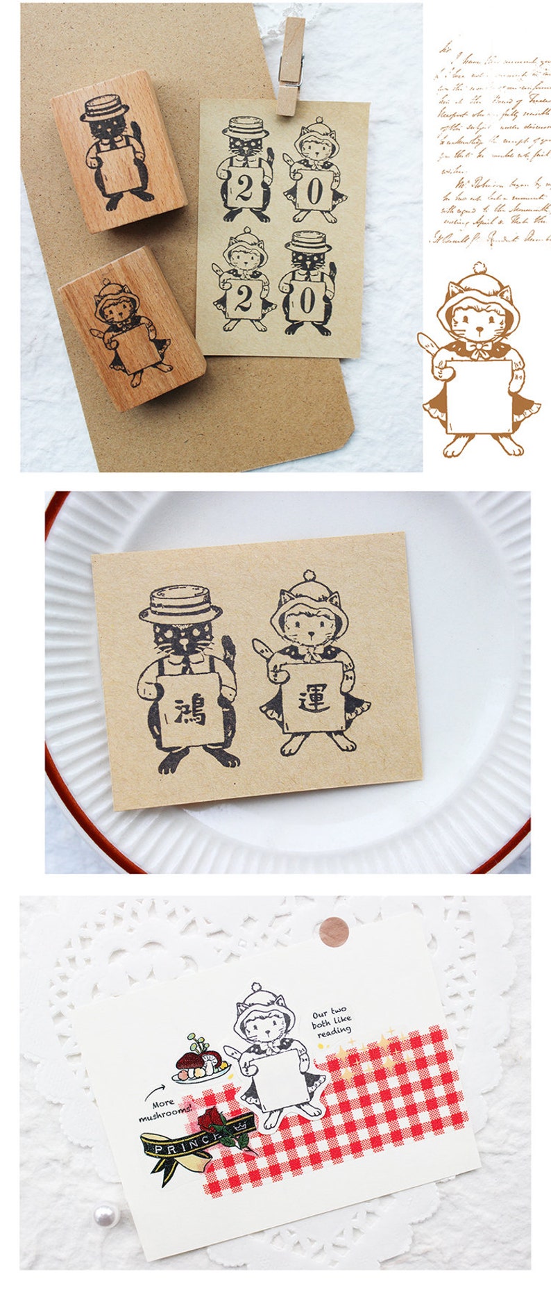 Rubber Stamps Rubber Stamps Vintage Rubber Stamp Set Wood Etsy