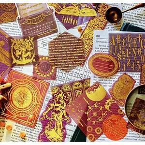 60szt. Pakiet naklejek astrologicznych, zestaw Junk Journal, naklejki do Bullet Journal, naklejki dekoracyjne, sztuka bizantyjska, AL30