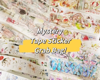 Random Tape Sticker Grab Bag, Mystery Sticker Grab Bag, PET Tape, Washi/Clear Tape, Meatball,Nailyo/YDK Tape