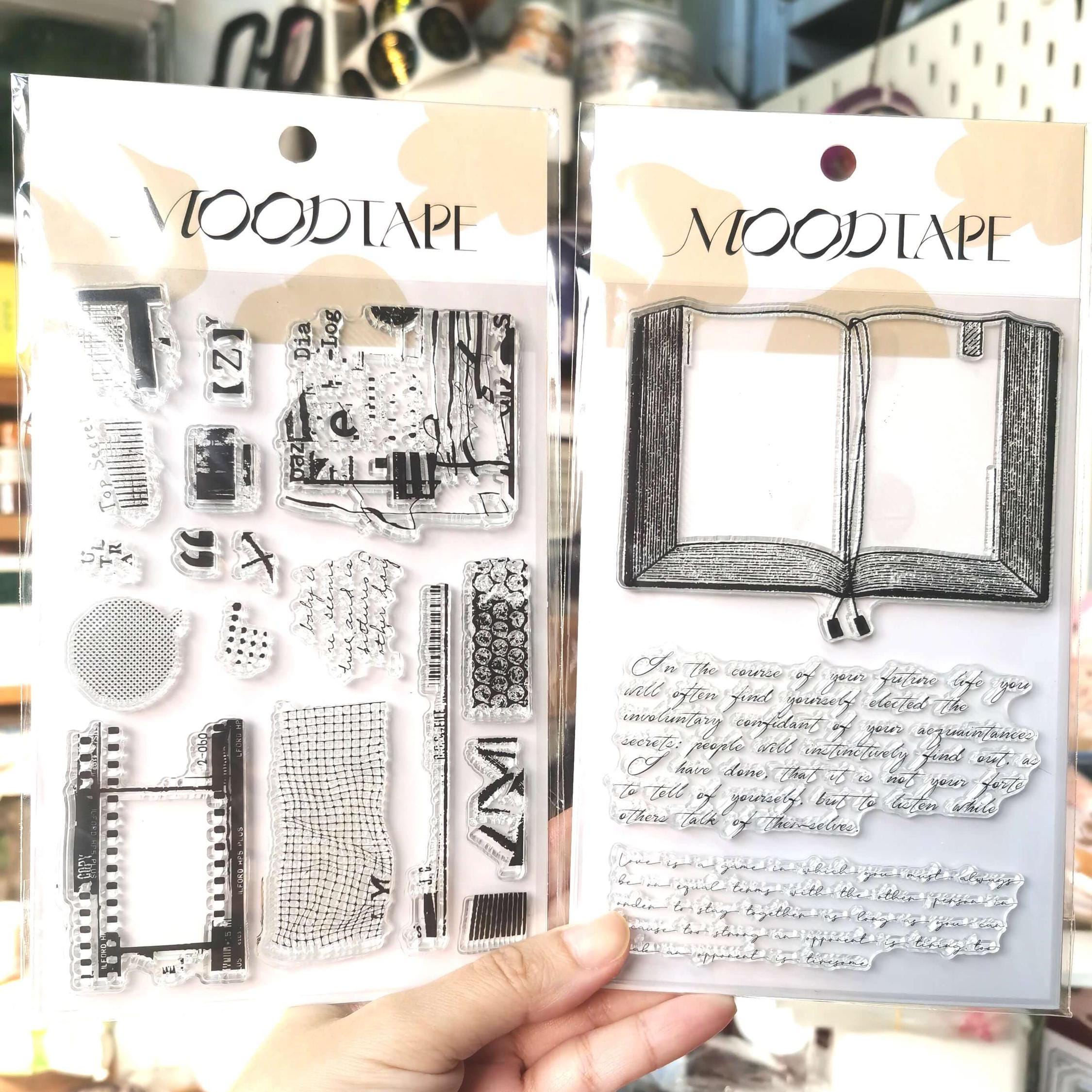 Reading Book Rubber Stamps, Clear Stamps, Planner, Junk Journal,Bullet Journal Stamp, Background Collage,Mood-401