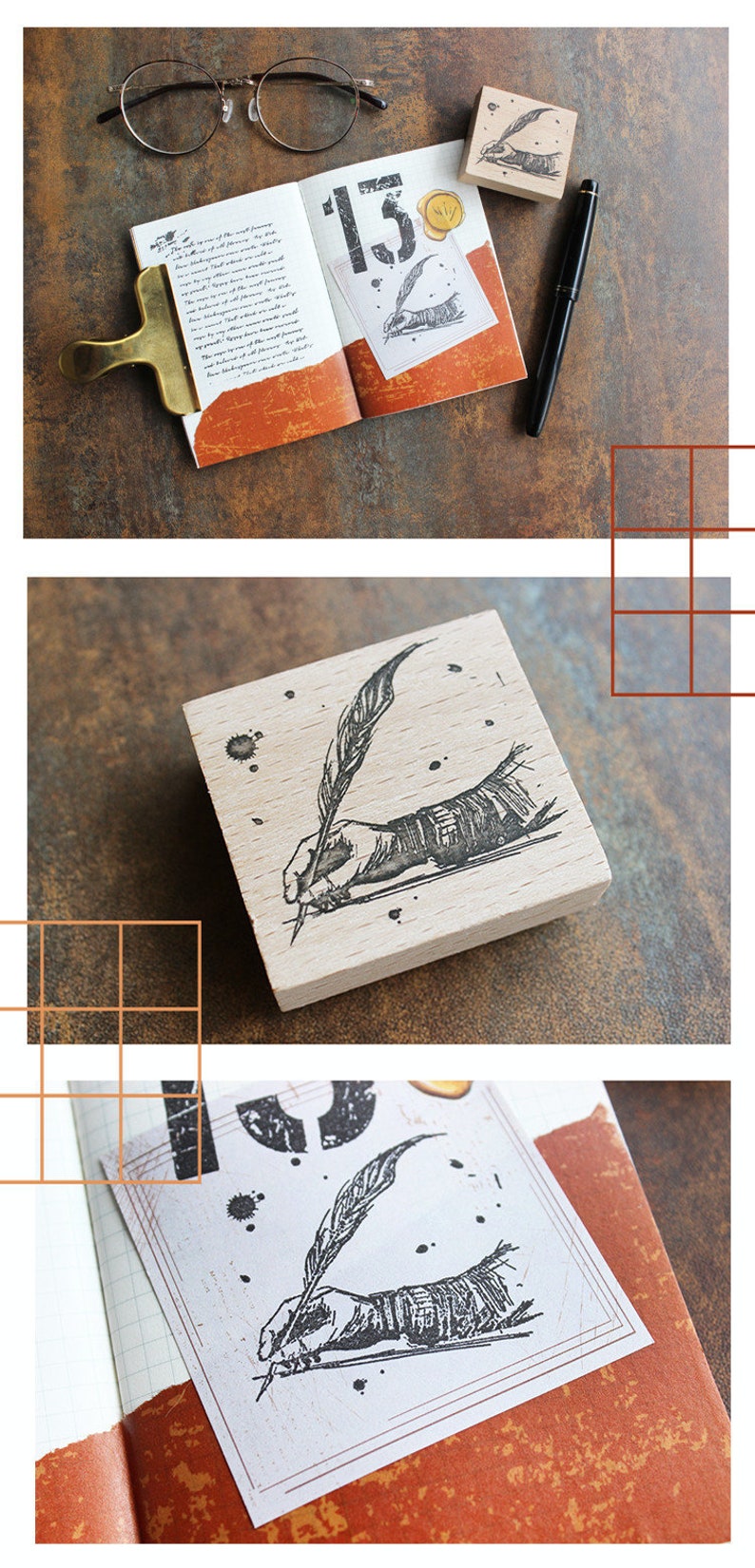 Rubber Stamps Rubber Stamps Vintage Rubber Stamp Set Wood Etsy
