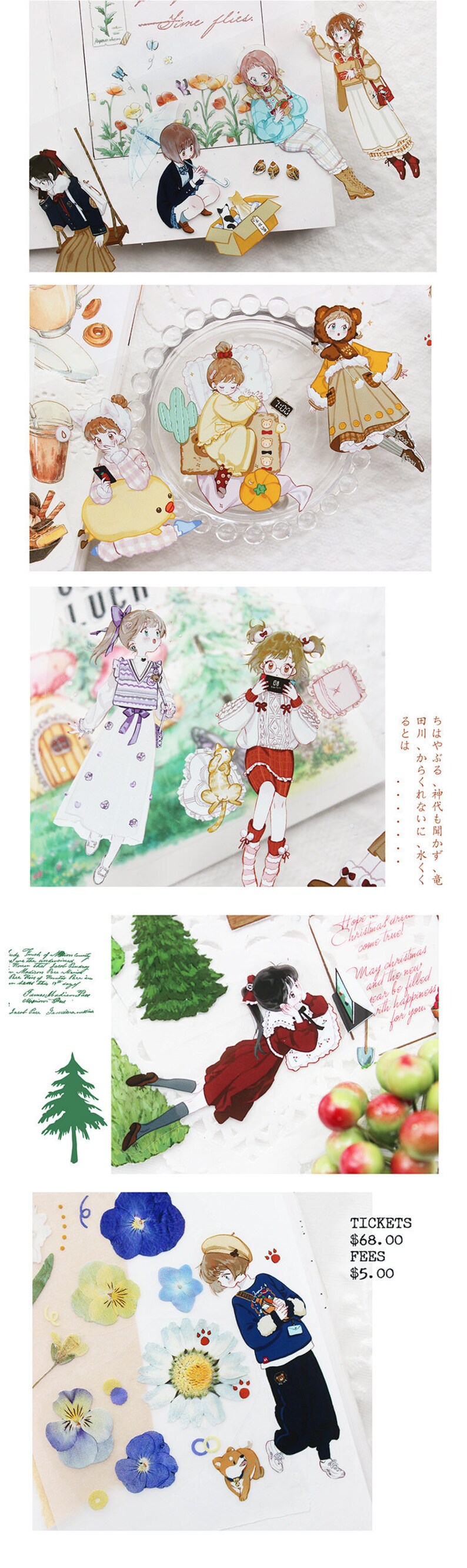 Assorted Cute Girls in Winter Washi Tape\uff0c75mm Width,210315-07 masking tape,deco tape Washi tape roll cute tape Washi tape samples