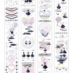 Ruban adhésif PET pour filles Lucky Star Girls, ruban adhésif en Washi mignon, Stickers Bullet Journal, JG-01