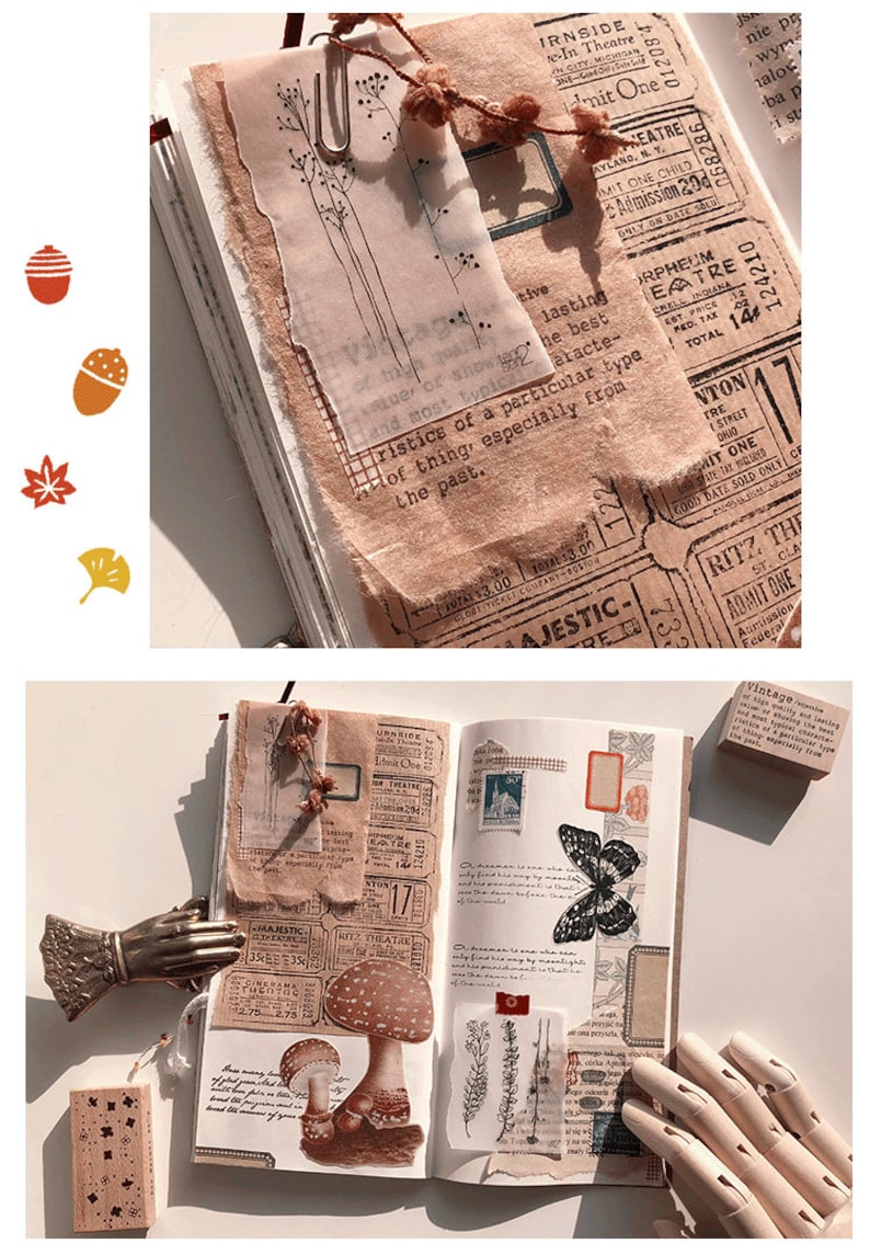 35pcs Vintage Scrapbook Paper Kit for Junk Journal Handmade Etsy