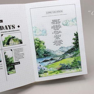 Cinta adhesiva para mascotas de verano, washi/cinta transparente, kit de diario basura, pegatinas de diario para Bullet Journal, álbum de recortes/bosque, montaña, jardín, estado de ánimo-313