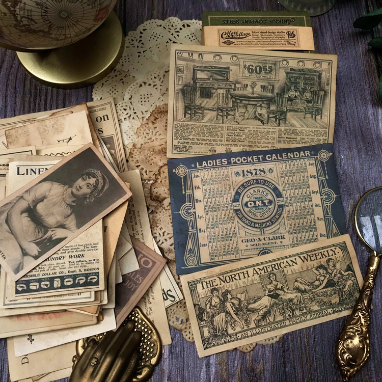41pcs Junk Journal Kit, Coffee Dyeing Junk Journal Epheemera Pack