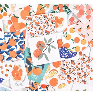 46 Stück Orange süße Aufkleber, Kawaii Obst Aufkleber, Bullet Journal, AL100