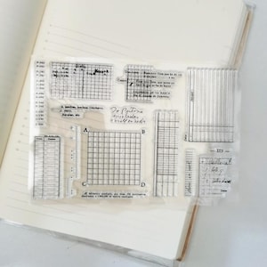 Form Background Rubber Stamps Set, Clear Stamps,Bullet Journal Stamp,Planner, Junk Journal, Mood-431