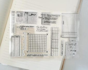 Form Background Rubber Stamps Set, Clear Stamps,Bullet Journal Stamp,Planner, Junk Journal, Mood-431